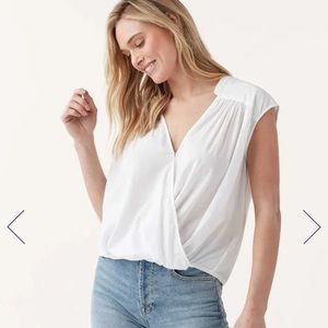 NWT Splendid White Shannon Surplice Top